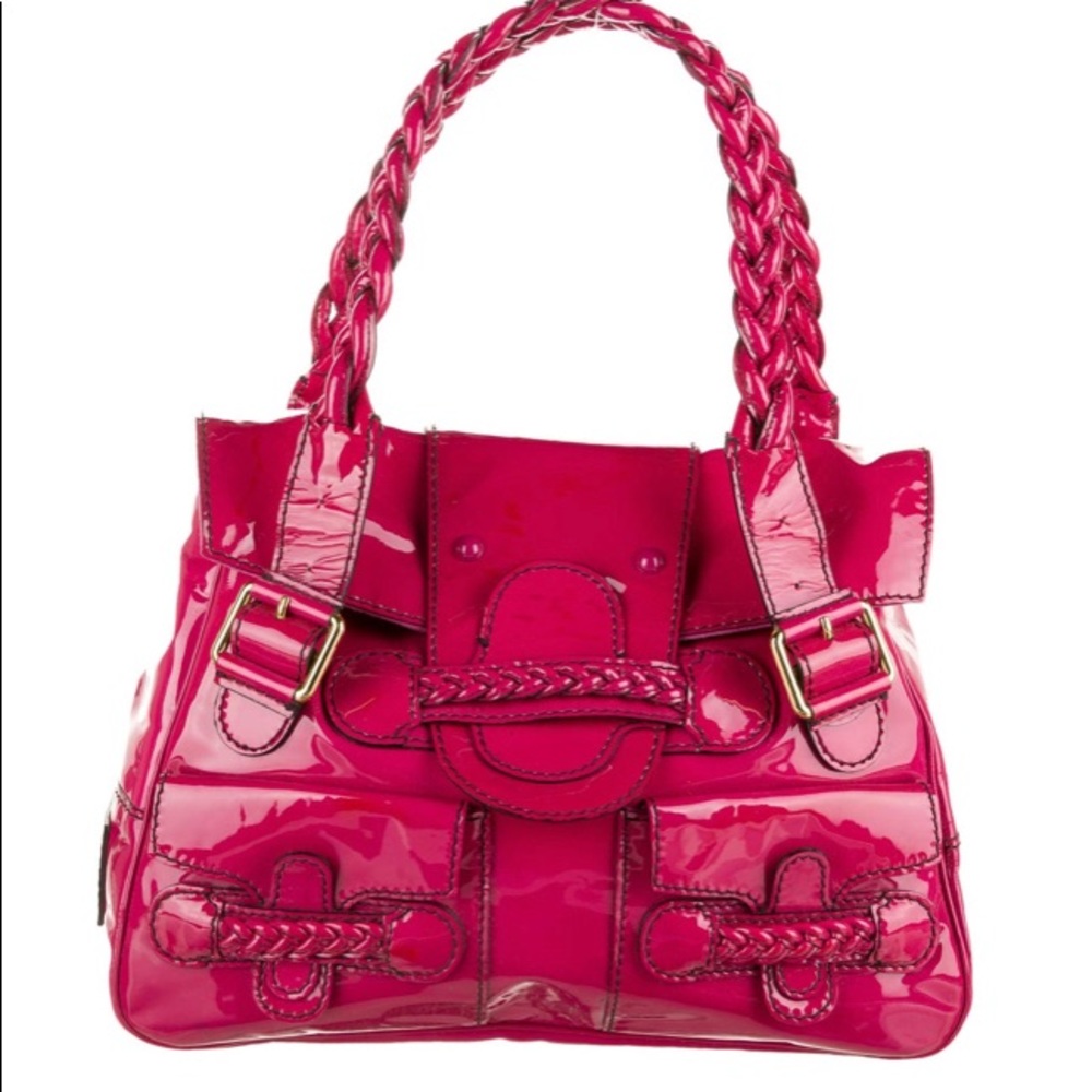 Valentino Garavani Histoire Pink Patent Tote